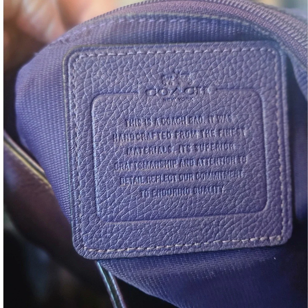 COACH Edie Pebbled Leather Shoulder Bag - Plum Purple
